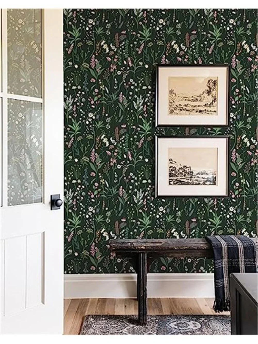 Peel Stick Wallpaper Dark Green Floral Removable Self Adhesive 30 Sq Ft Roll